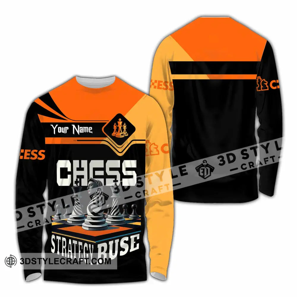 Unisex Shirt Custom Chess Strategy Ruse Shirt Long Sleeve Shirt / S T shirt