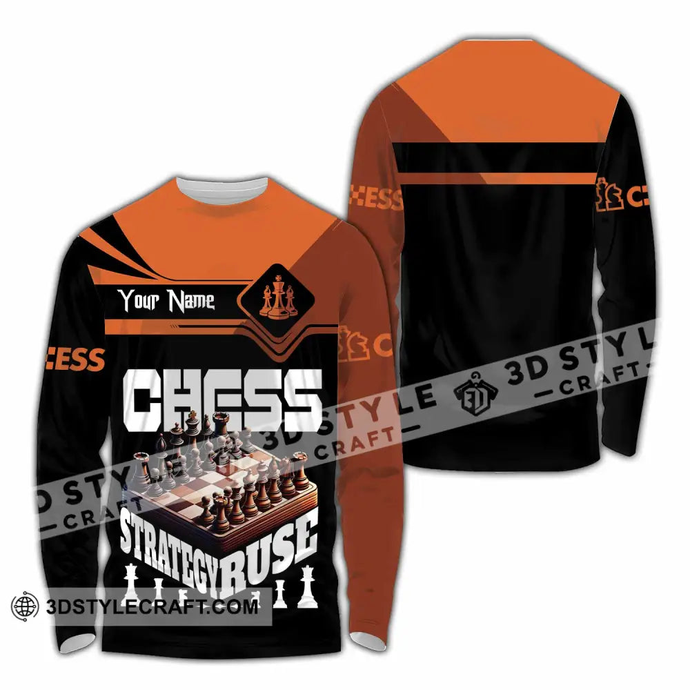 Unisex Shirt Custom Chess Strategy Ruse Shirt Long Sleeve Shirt / S T shirt