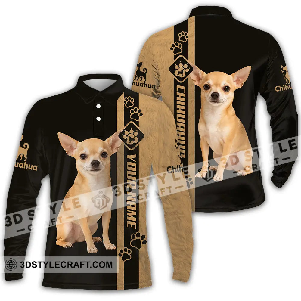 Unisex Shirt - Custom Chihuahua Shirt Long Sleeve Polo / S T-shirt