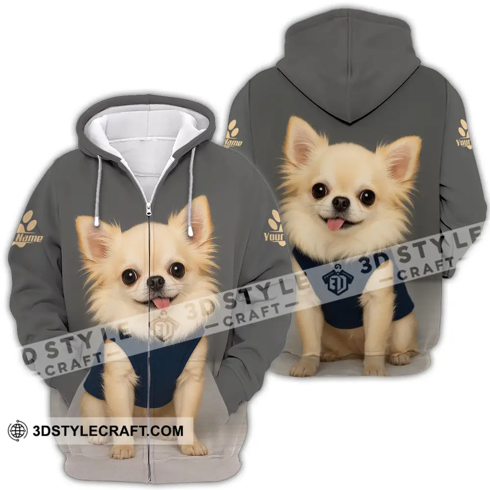 Unisex Shirt - Custom Chihuahua Shirt Zipper Hoodie / S T-shirt