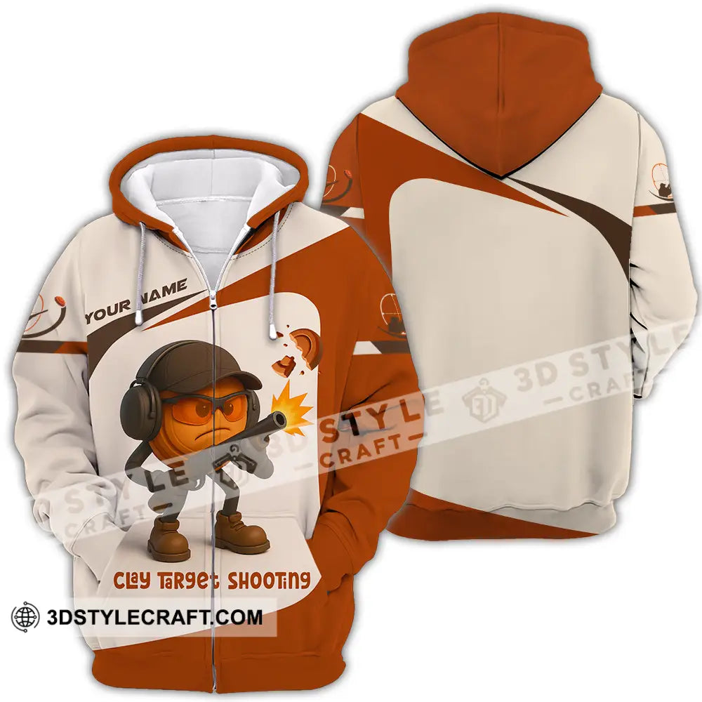 Unisex Shirt - Custom Clay Target Shooting Shirt Zipper Hoodie / S T-shirt