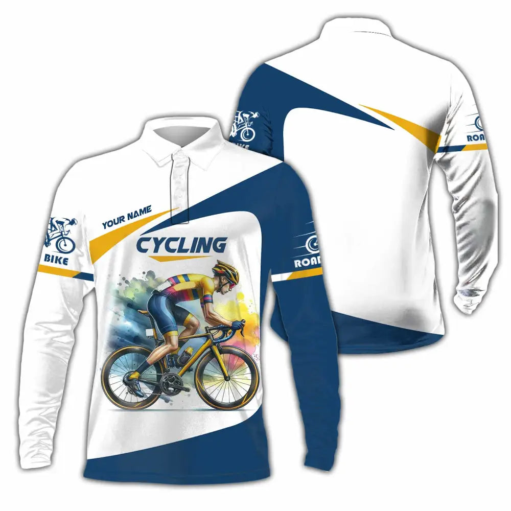 Unisex Shirt - Custom Cycling Lover Shirt Long Sleeve Polo / S T-shirt