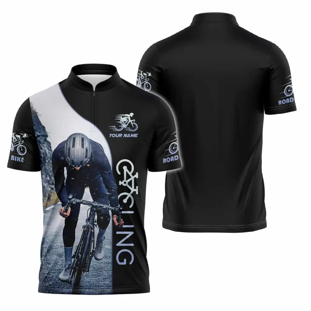 Unisex Shirt - Custom Cycling Player Shirt Zipper Polo Shirt / S T-shirt