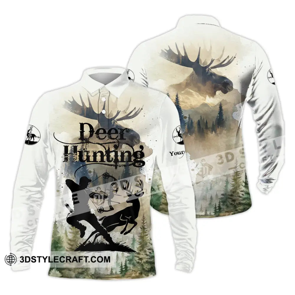 Unisex Shirt - Custom Deer Hunting Shirt Long Sleeve Polo / S T-shirt