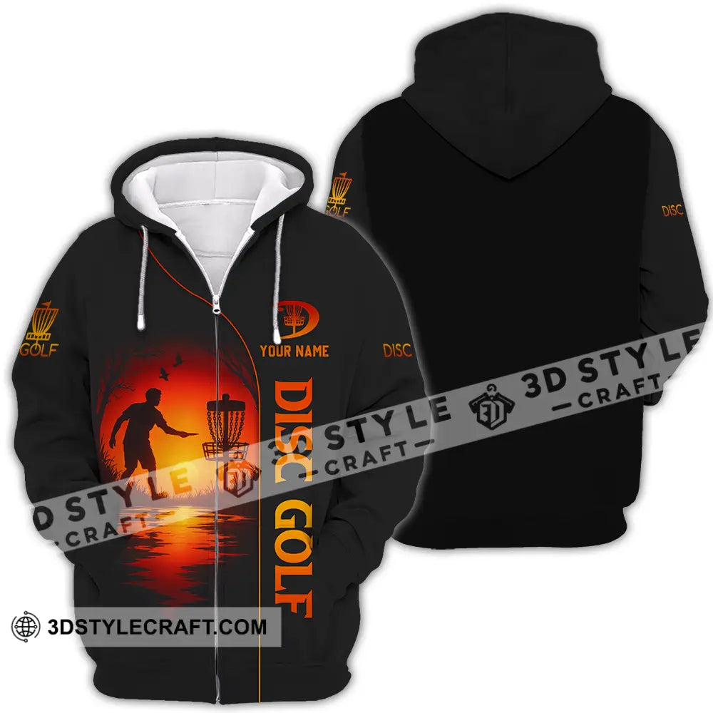 Unisex Shirt Custom Disc Golf Shirt Zipper Hoodie / S T shirt