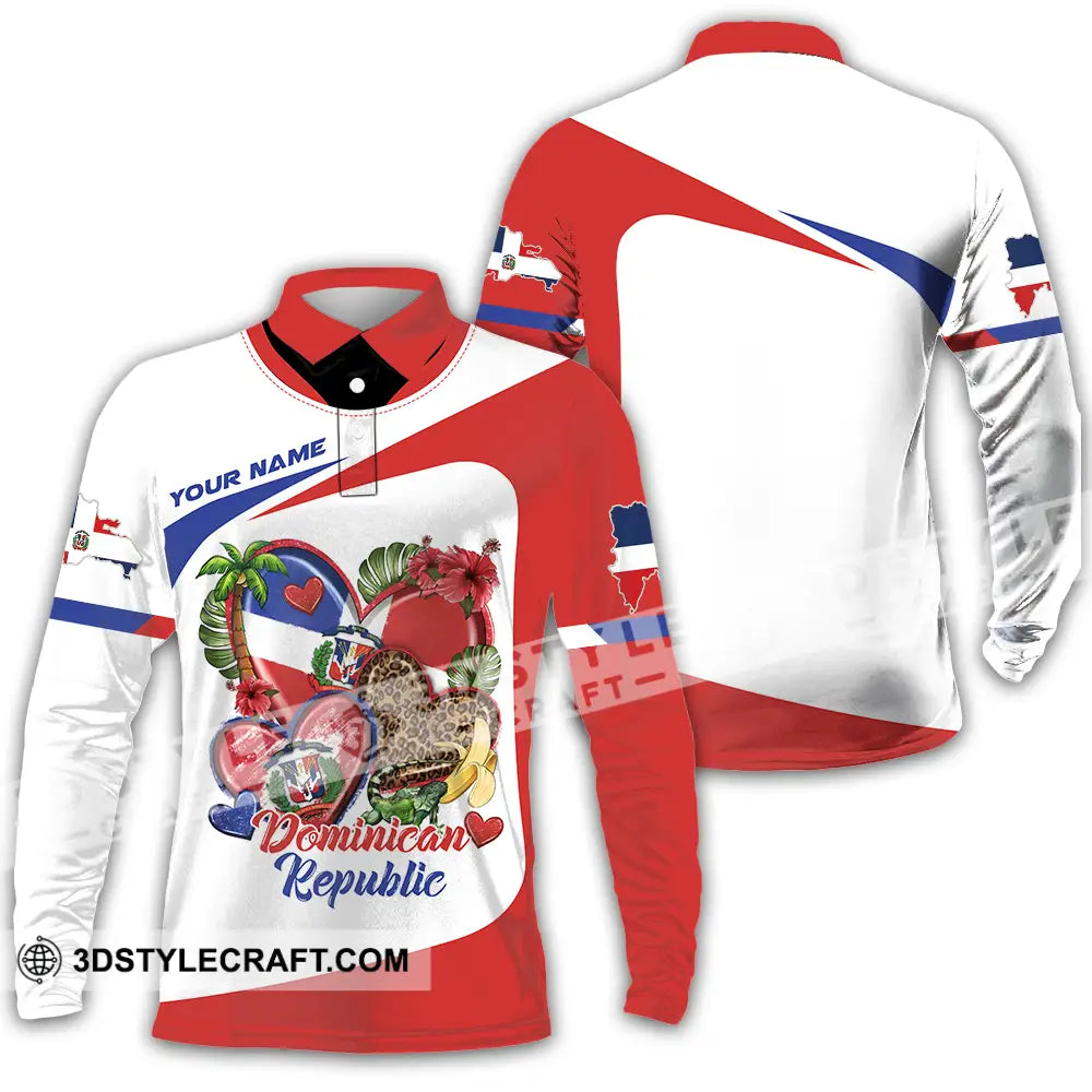 Unisex Shirt - Custom Dominican Republic Shirt Long Sleeve Polo / S T-shirt