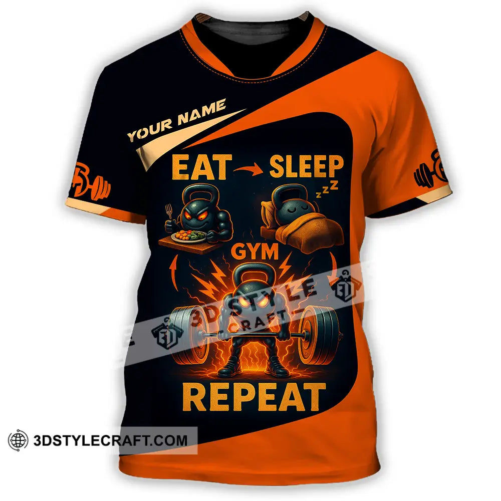 Unisex Shirt Custom Eat Sleep Gym And Repeat Shirt T Shirt / S T shirt