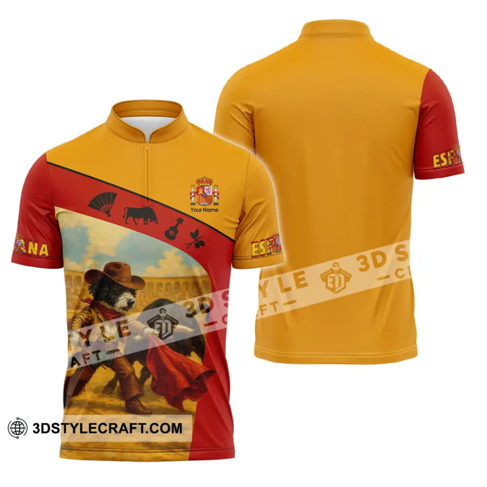Unisex Shirt - Custom Espana Shirt Zipper Polo Shirt / S T-shirt