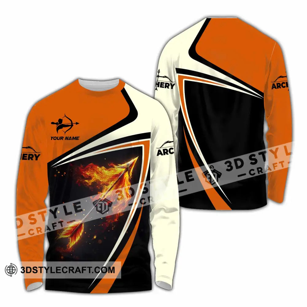 Unisex Shirt - Custom Fire Archery Lover Shirt Long Sleeve Shirt / S T-shirt