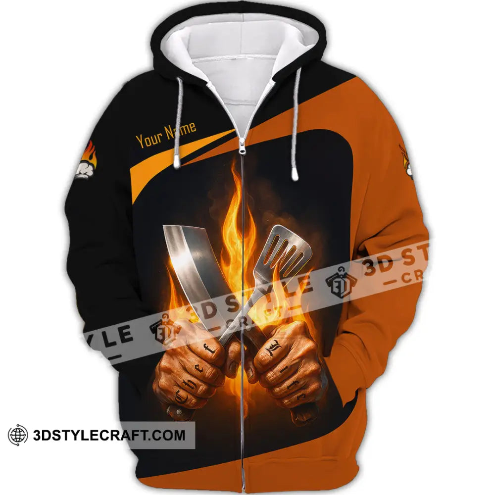 Unisex Shirt - Custom Fire Master Chef Shirt Zipper Hoodie / S T-shirt