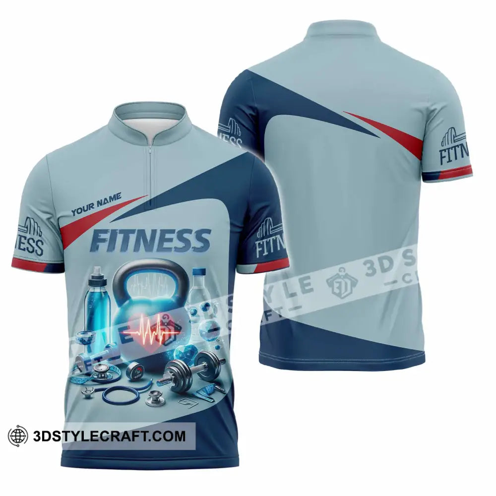 Unisex Shirt - Custom Fitness Shirt Zipper Polo Shirt / S T-shirt