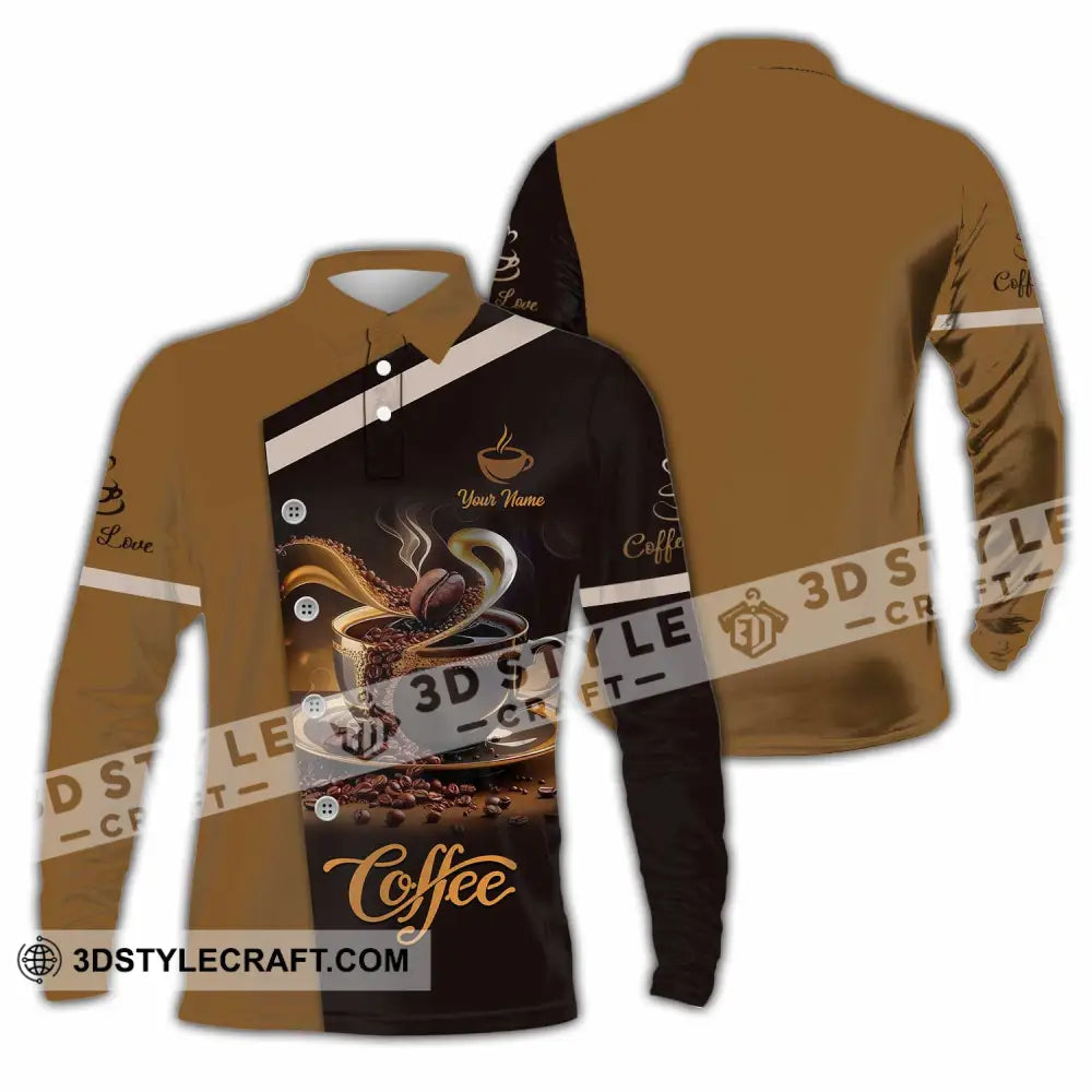 Unisex Shirt - Custom Shirt For Coffee Lover Long Sleeve Polo / S T-shirt
