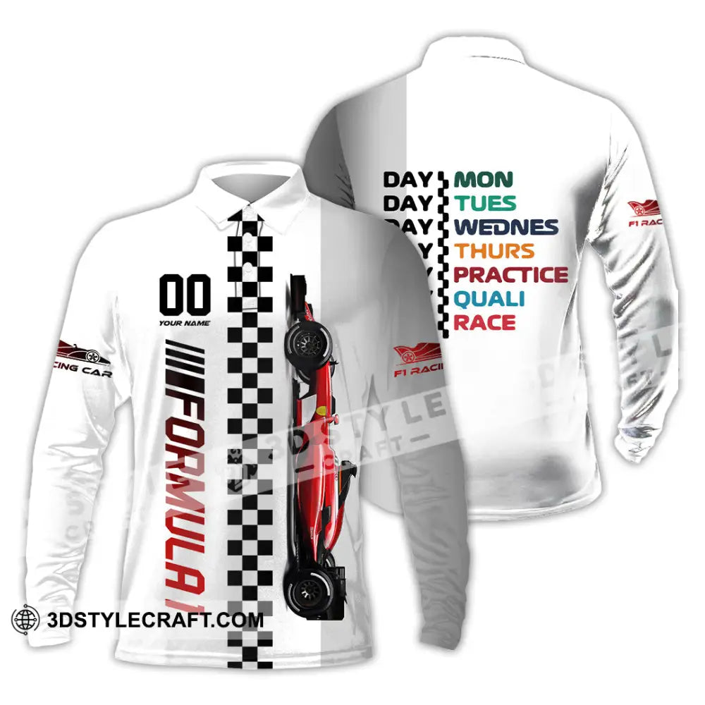 Unisex Shirt - Custom Formula 1 Shirt Long Sleeve Polo / S T-shirt