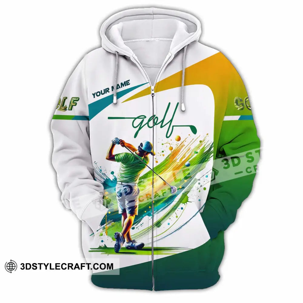 Unisex Shirt Custom Golf Player Shirt Zipper Hoodie / S T shirt