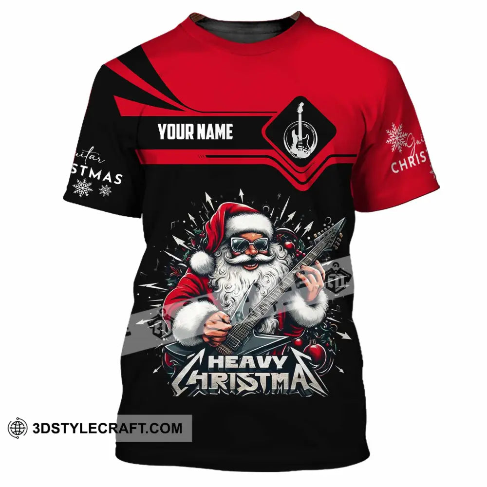 Unisex Shirt - Custom Guitarist Santa Shirt T-Shirt / S T-shirt