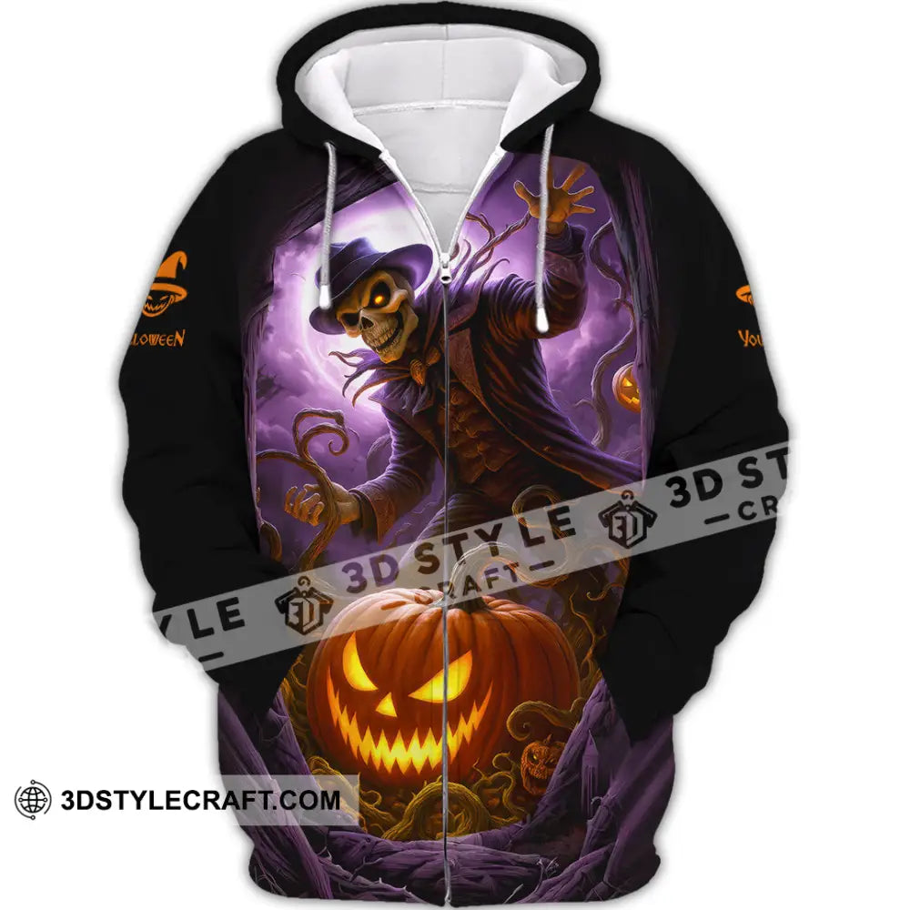 Unisex Shirt Custom Halloween Design Shirt Zipper Hoodie / S T shirt
