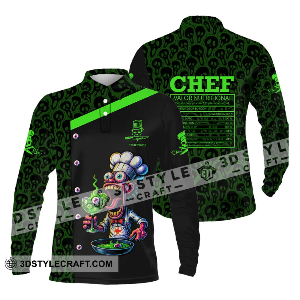 Unisex Shirt - Custom Halloween Master Chef Shirt Long Sleeve Polo / S T-shirt