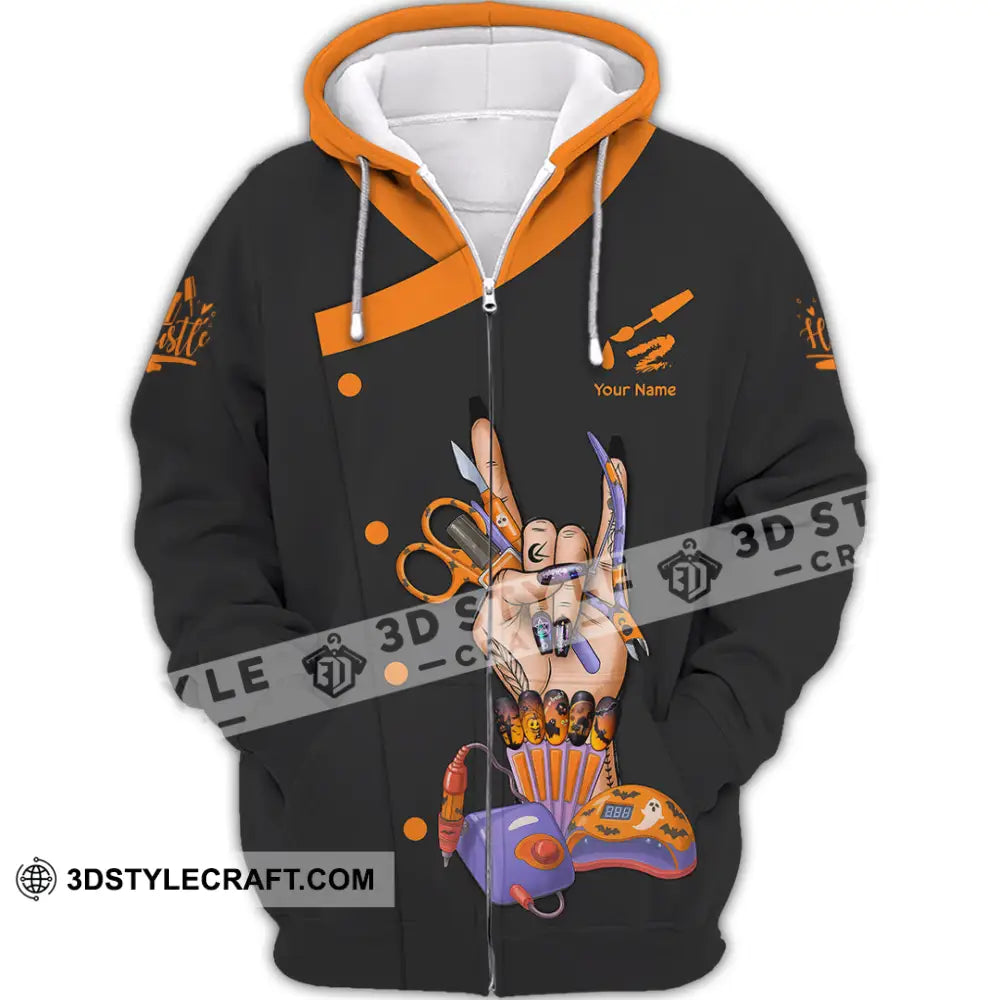 Unisex Shirt Custom Halloween Nails Artist Shirt Zipper Hoodie / S T shirt