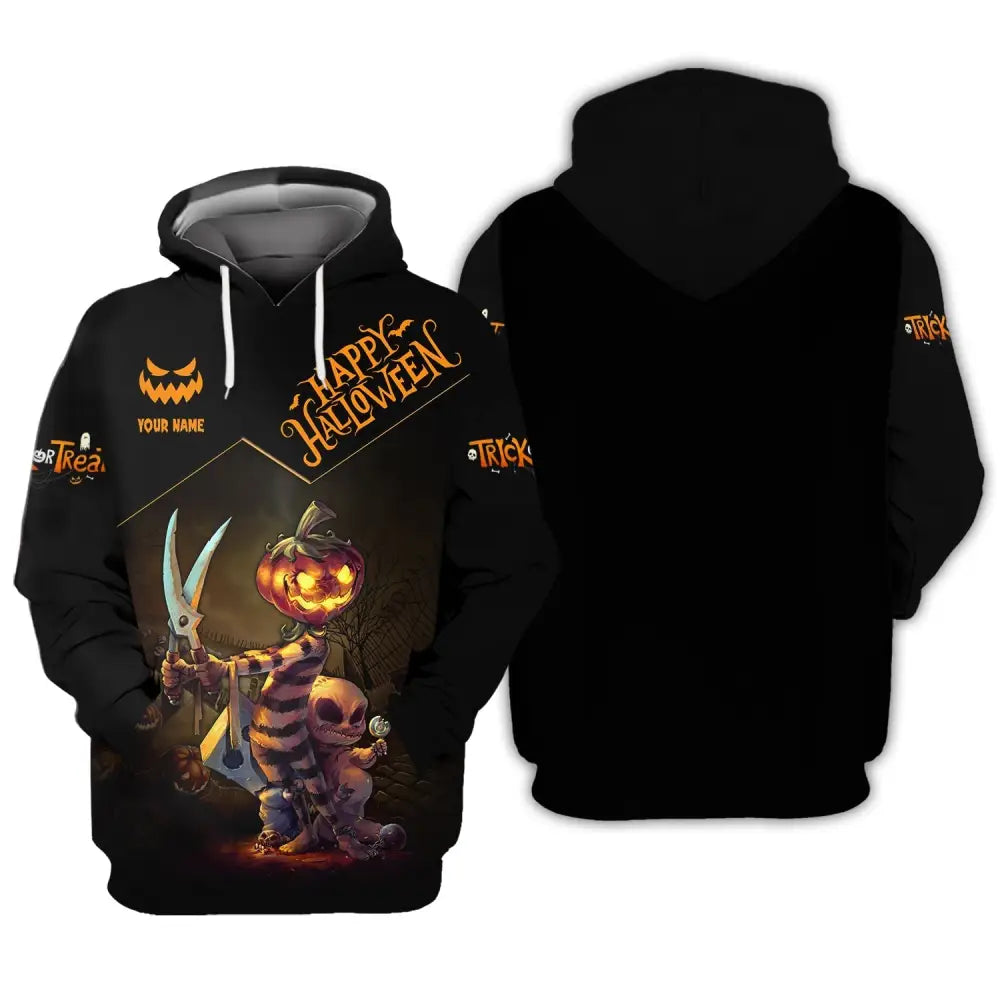 Unisex Shirt Custom Halloween T-Shirt Happy For Hoodie / S