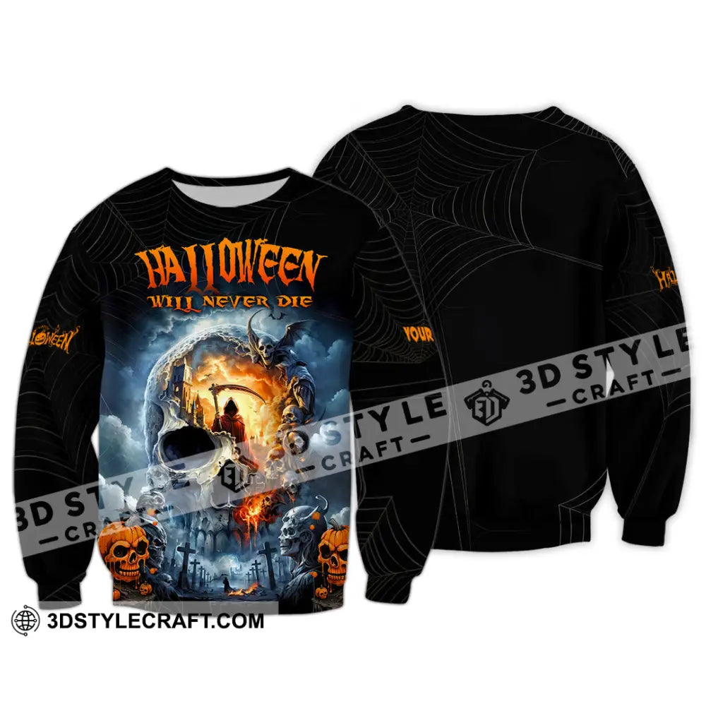 Unisex Shirt - Custom Halloween Will Never Die Shirt Long Sleeve / S T-shirt