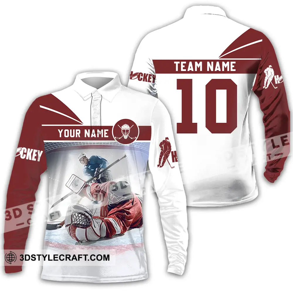 Unisex Shirt - Custom Hockey Shirt Long Sleeve Polo / S T-shirt