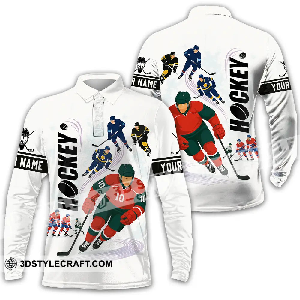 Unisex Shirt - Custom Hockey Shirt Long Sleeve Polo / S T-shirt