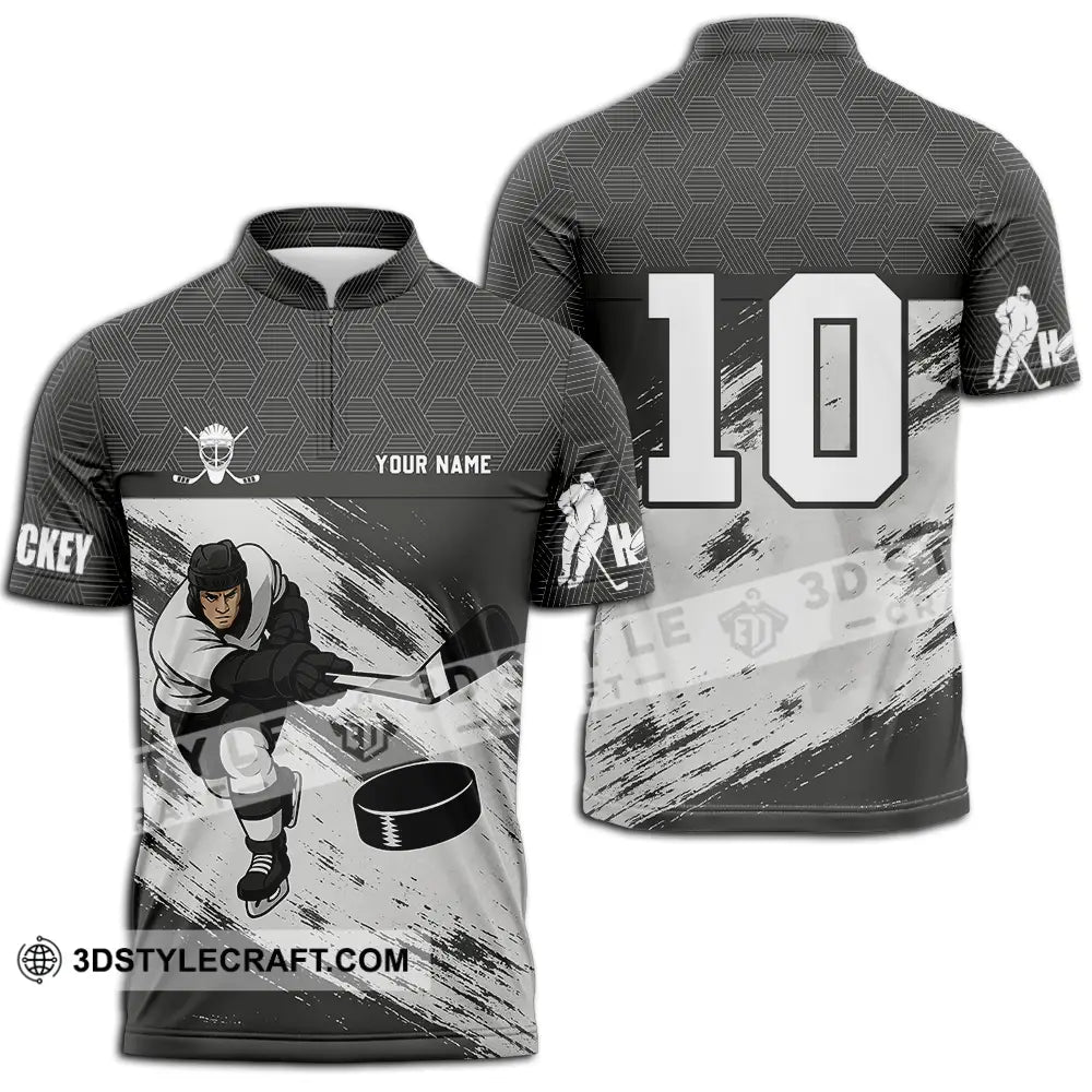 Unisex Shirt - Custom Hockey Shirt Zipper Polo Shirt / S T-shirt