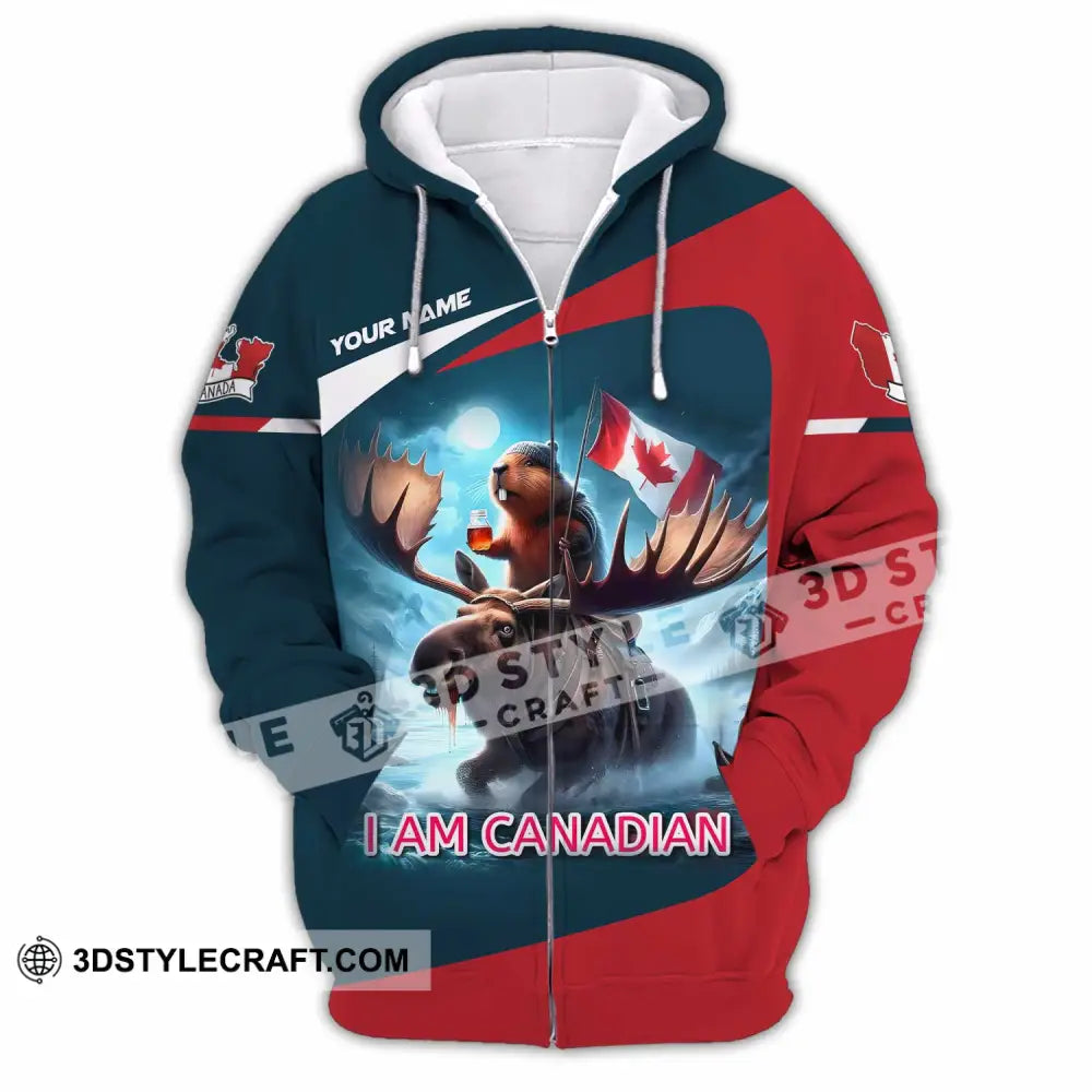 Unisex Shirt - Custom I Am Canadian Shirt Zipper Hoodie / S T-shirt
