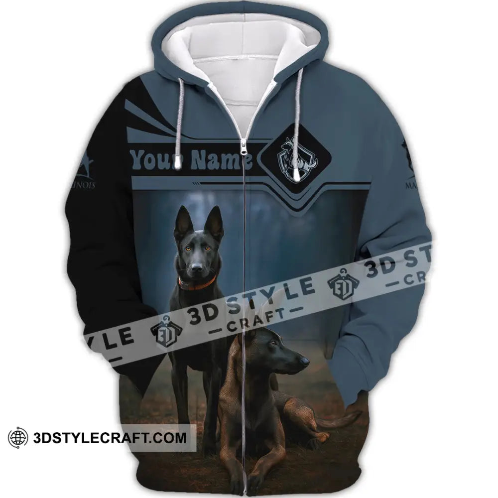 Unisex Shirt - Custom I Love My Belgian Malinois Pet Lover Shirt Zipper Hoodie / S T-shirt