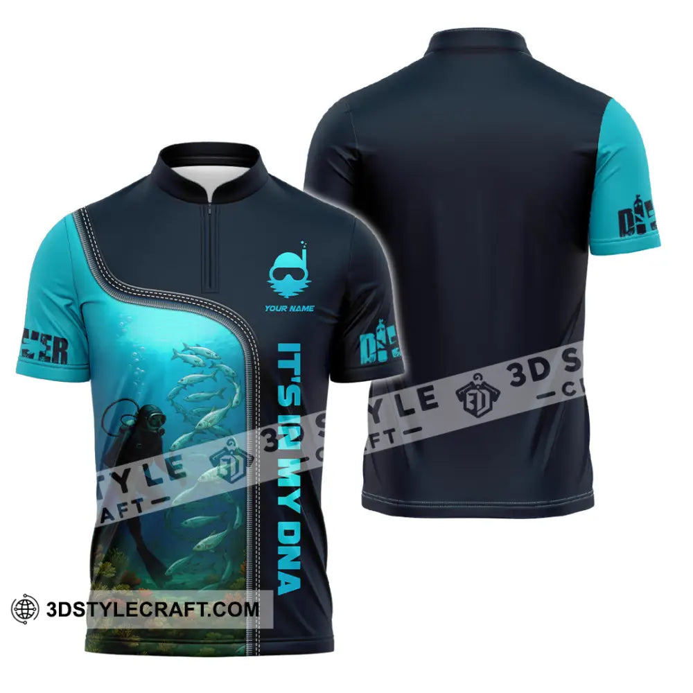 Unisex Shirt - Custom It Is In My DNA Shirt For Diver Zipper Polo Shirt / S T-shirt