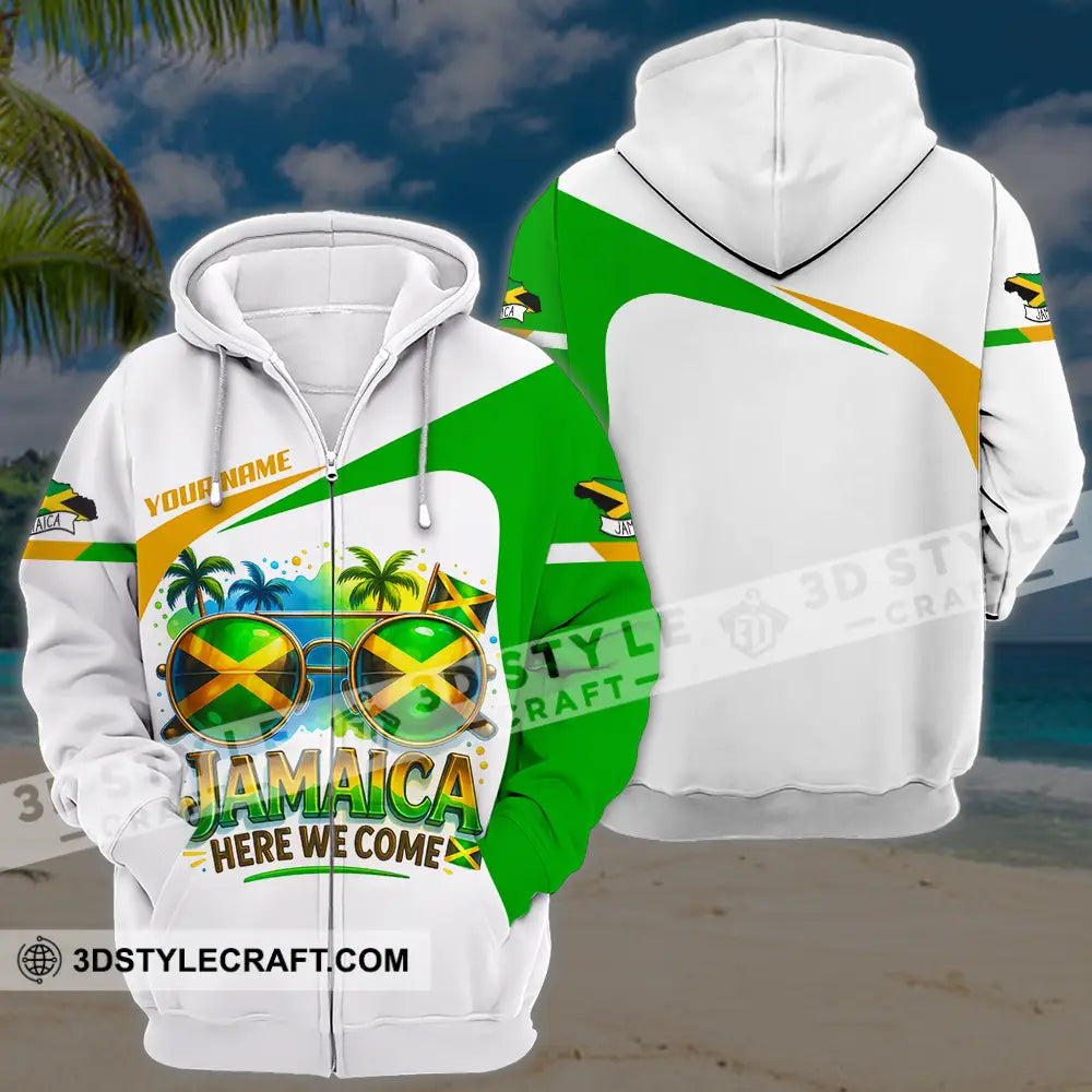 Unisex Shirt - Custom Jamaica Here We Come Shirt Zipper Hoodie / S T-shirt