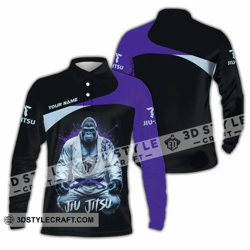 Unisex Shirt - Custom Jiu Jitsu Shirt Long Sleeve Polo / S T-shirt