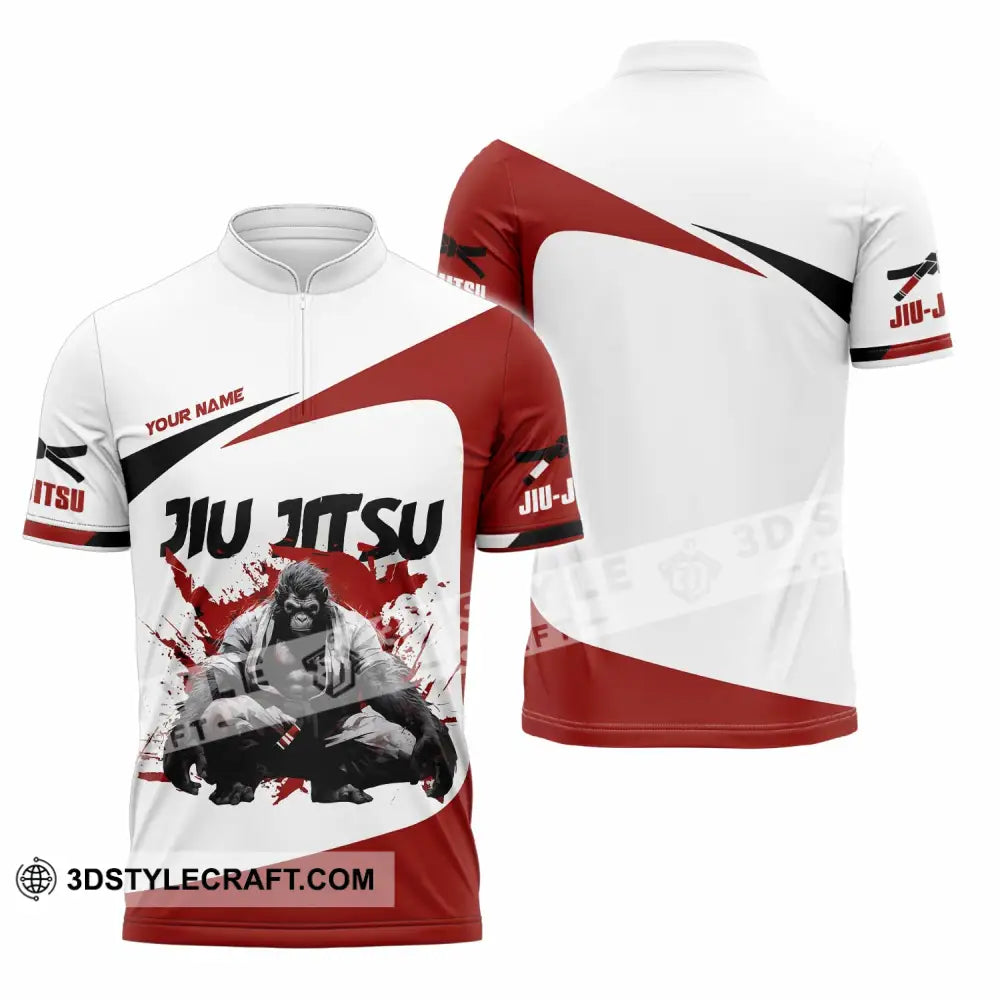 Unisex Shirt Custom Jiu Jitsu Shirt Zipper Polo Shirt / S T shirt