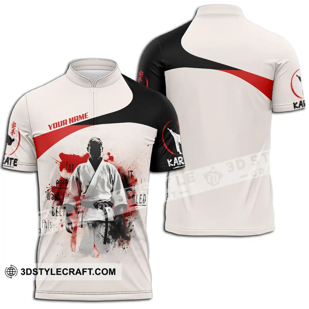 Unisex Shirt - Custom Karate Player Shirt Zipper Polo Shirt / S T-shirt