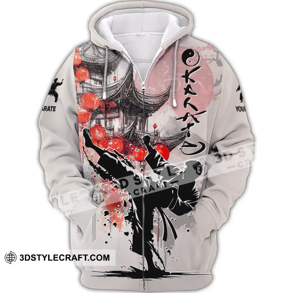 Unisex Shirt Custom Karate Shirt Zipper Hoodie / S T shirt