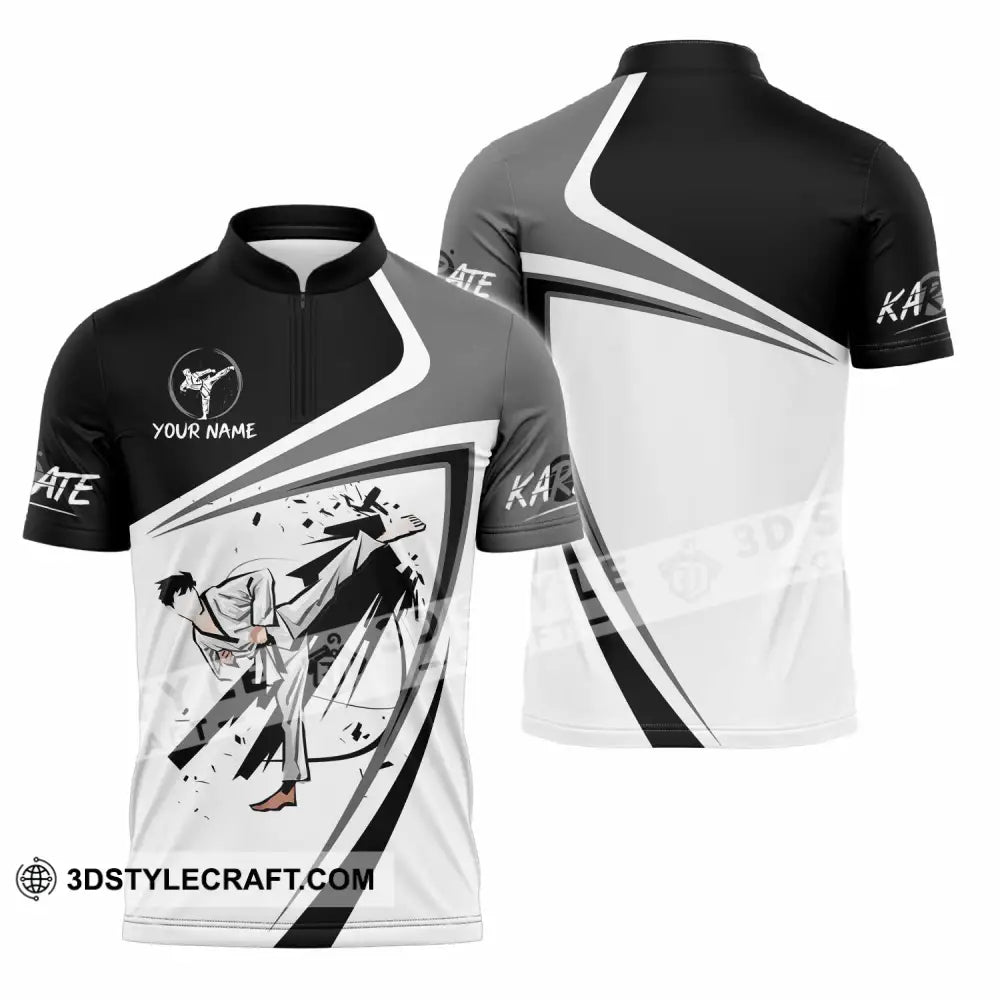 Unisex Shirt Custom Karate Shirt Zipper Polo Shirt / S T shirt