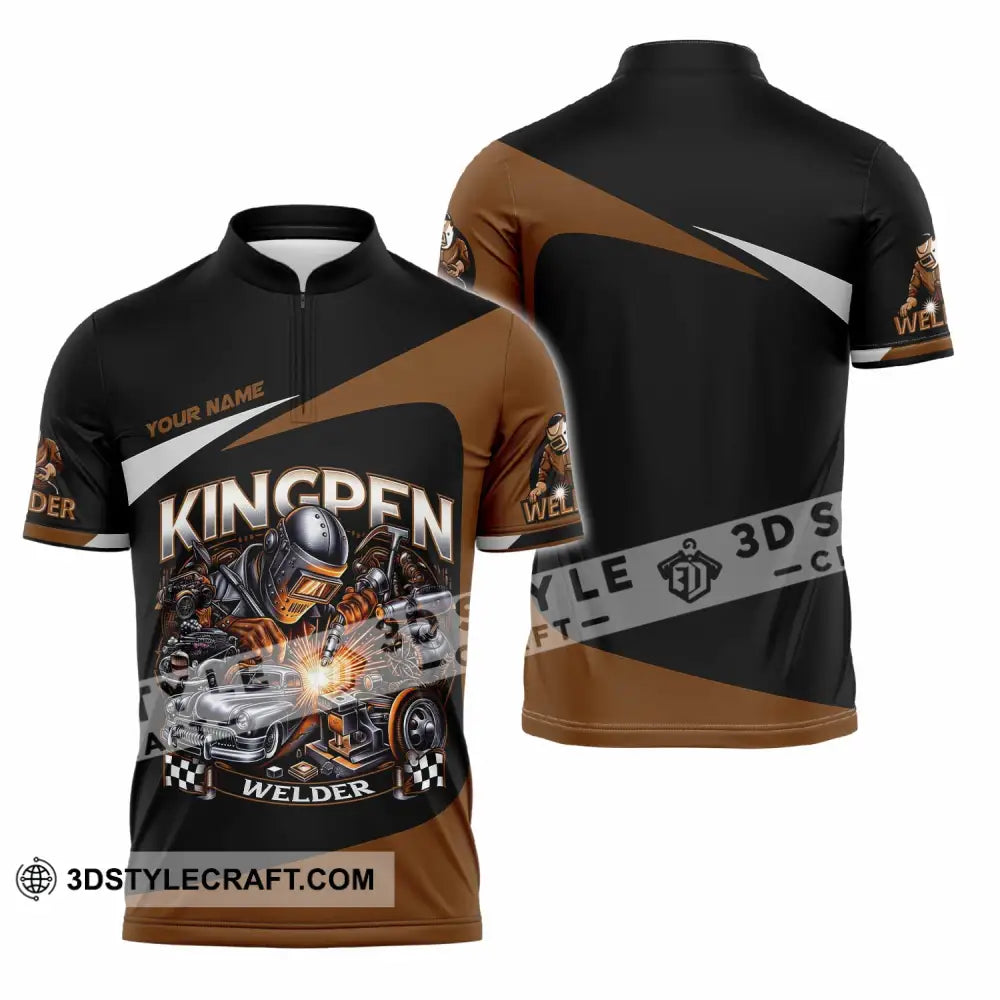 Unisex Shirt - Custom Kingpen Welder Shirt Zipper Polo Shirt / S T-shirt