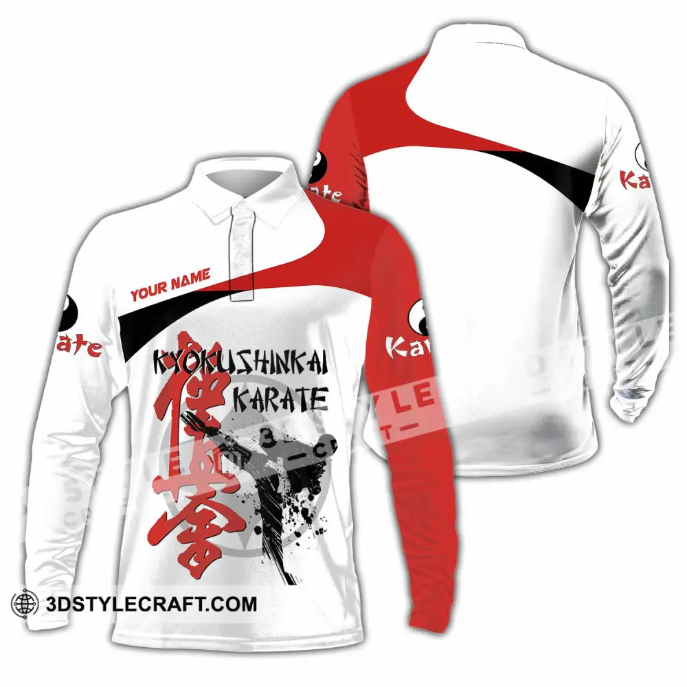 Unisex Shirt - Custom Kyokushin Karate Shirt Long Sleeve Polo / S T-shirt