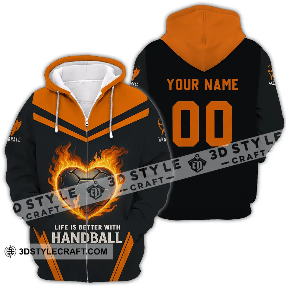 Unisex Shirt - Custom Life Is Better With Handball Shirt Zipper Hoodie / S T-shirt