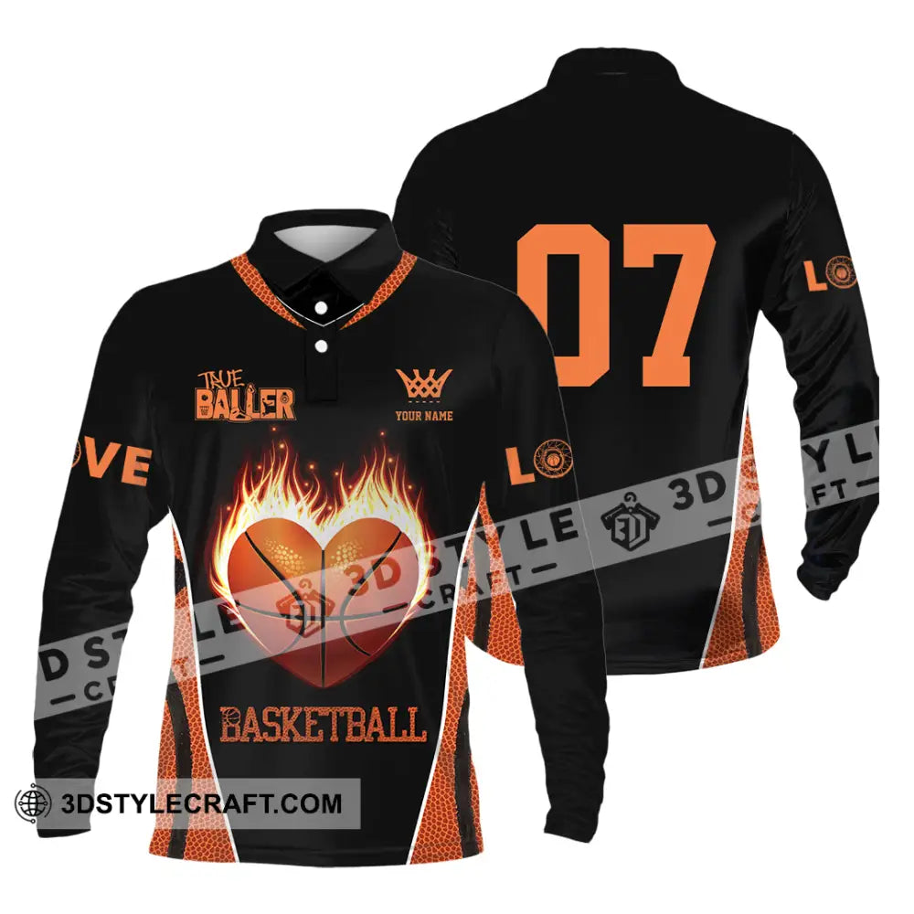 Unisex Shirt - Custom Love Basketball Shirt Long Sleeve Polo / S T-shirt