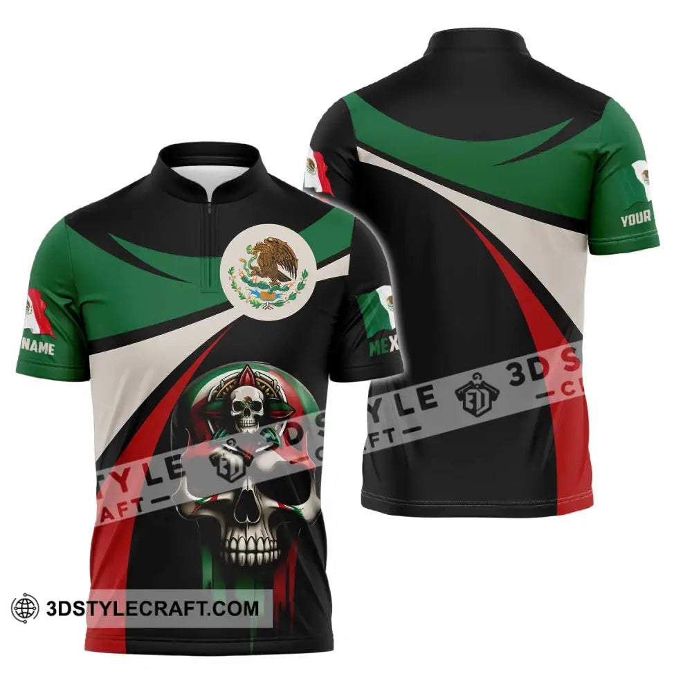 Unisex Shirt - Custom Mexico Shirt Zipper Polo Shirt / S T-shirt