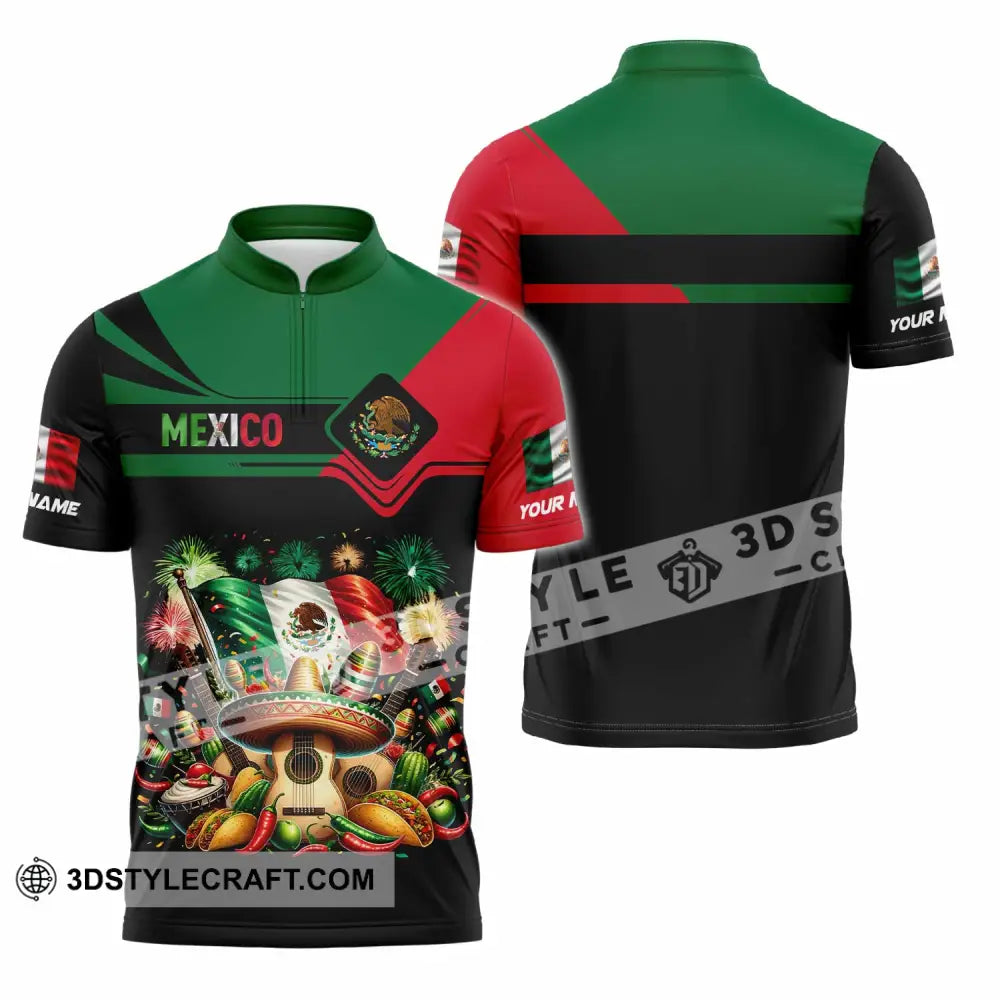 Unisex Shirt - Custom Mexico Shirt Zipper Polo Shirt / S T-shirt