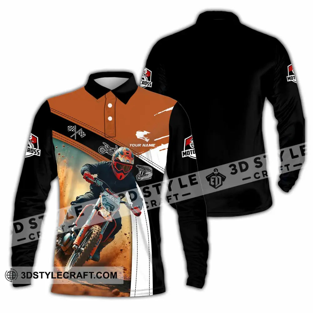 Unisex Shirt - Custom Motocross Shirt Long Sleeve Polo / S T-shirt