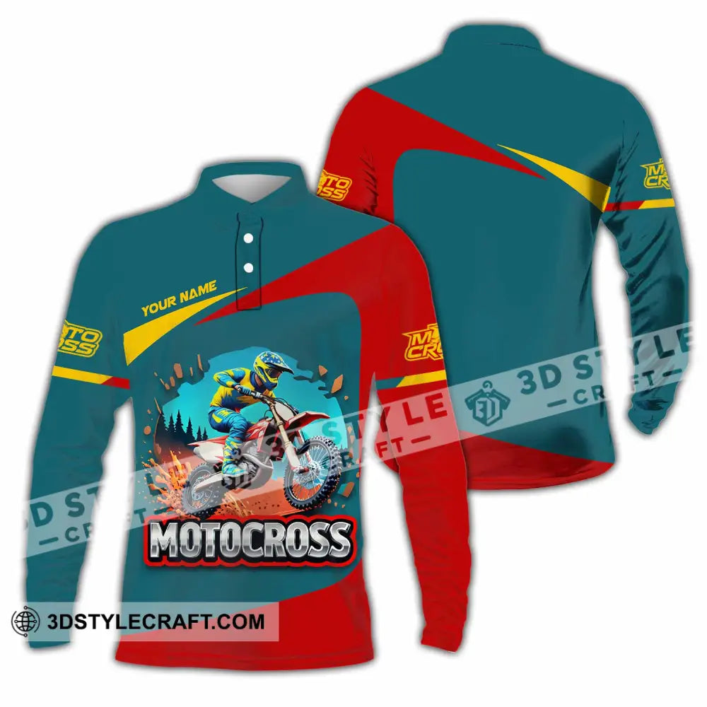 Unisex Shirt - Custom Motocross Shirt Long Sleeve Polo / S T-shirt