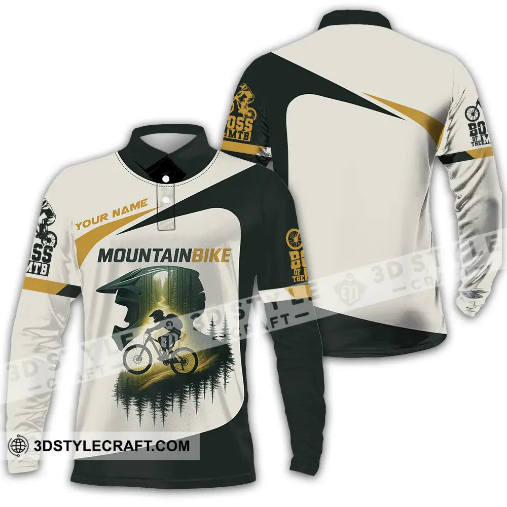 Unisex Shirt - Custom Mountain Bike Shirt Long Sleeve Polo / S T-shirt