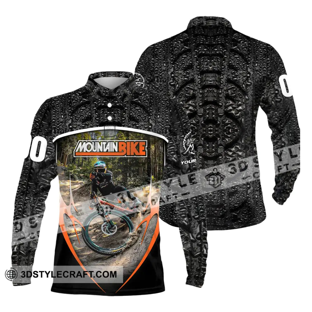 Unisex Shirt - Custom Mountain Bike Shirt Long Sleeve Polo / S T-shirt
