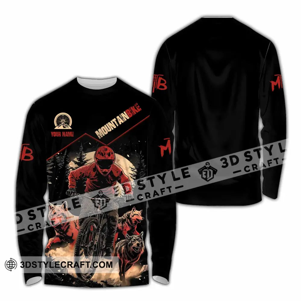 Unisex Shirt - Custom Mountain Bike Shirt Long Sleeve Shirt / S T-shirt