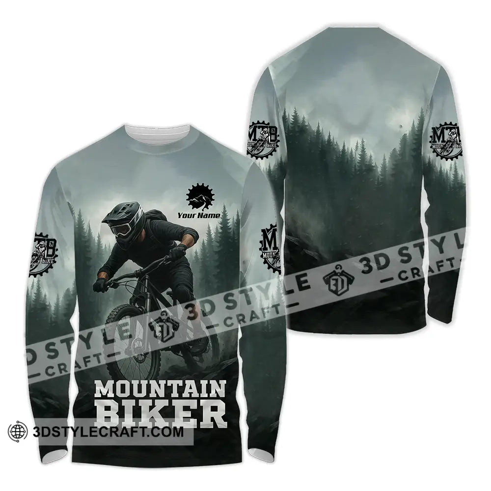 Unisex Shirt - Custom Mountain Bike Shirt Long Sleeve Shirt / S T-shirt