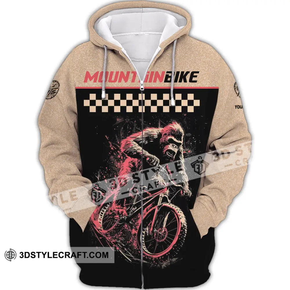 Unisex Shirt Custom Mountain Bike Shirt Zipper Hoodie / S T shirt