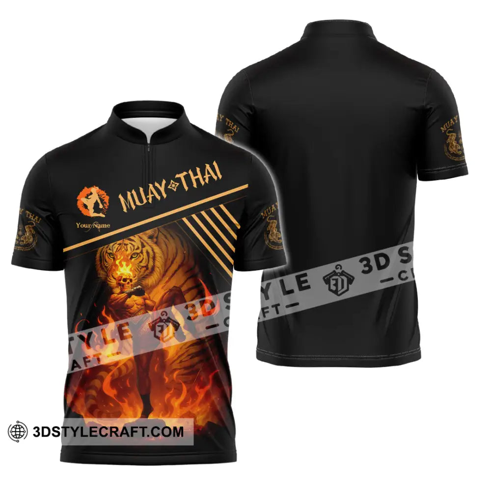 Unisex Shirt - Custom Muay Thai Shirt Zipper Polo Shirt / S T-shirt